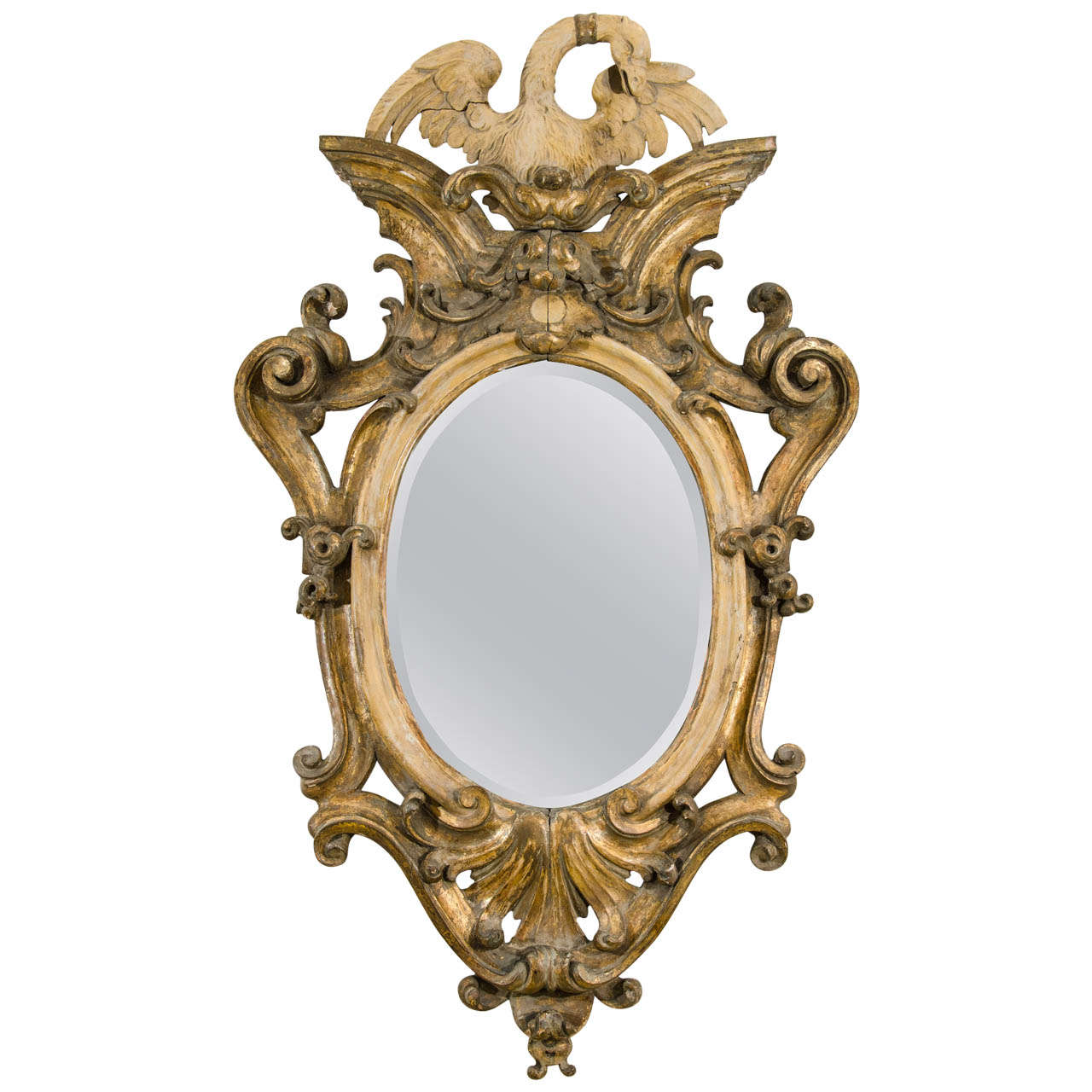 A 19th Century Italian Baroque Style Giltwood Mirror