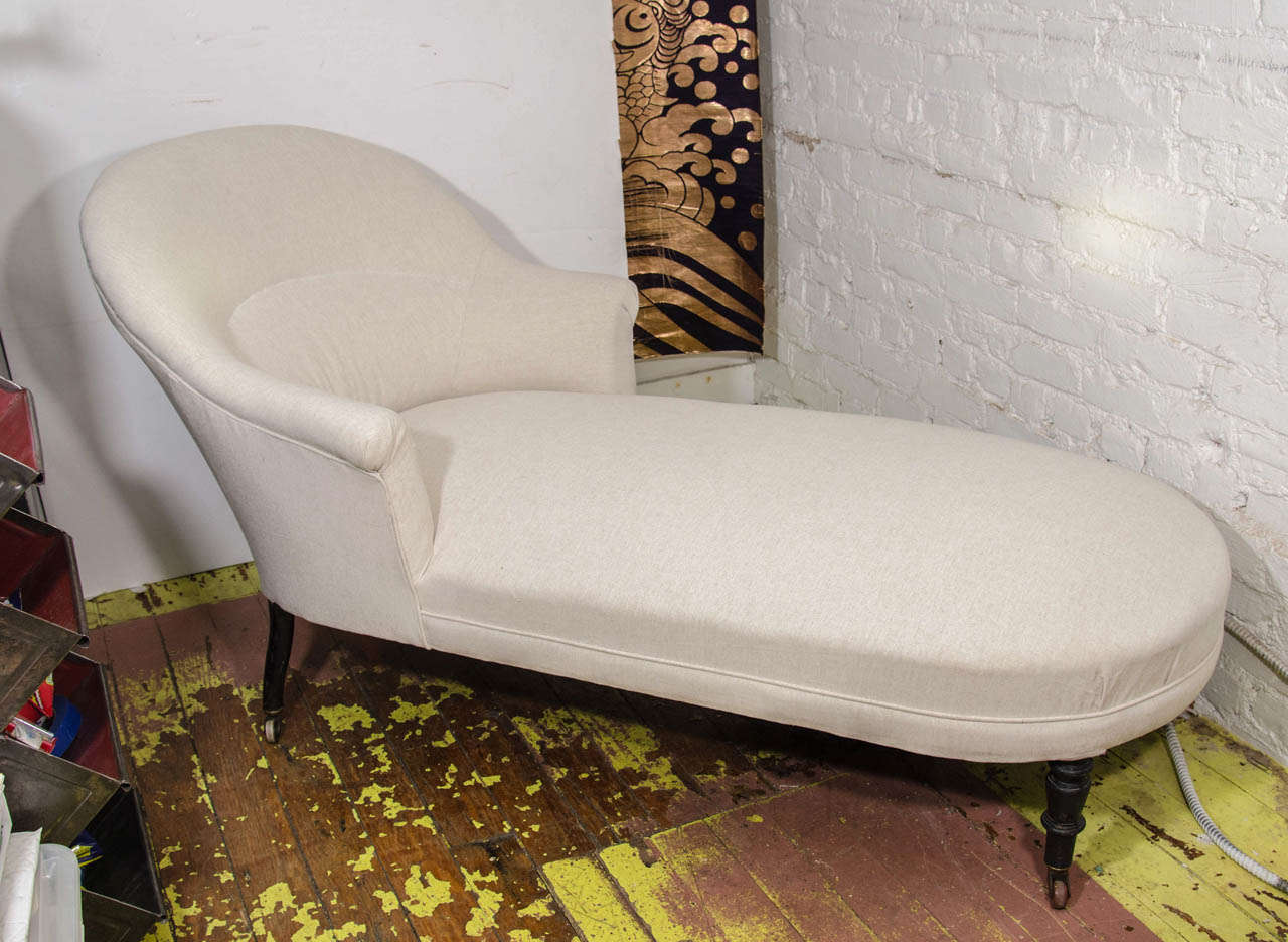 Reupholstered French Chaise Lounge, 1930's