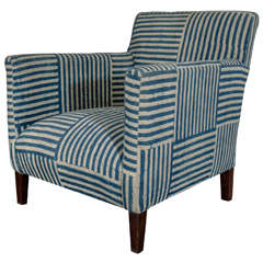 Indian Upholstered Dhurrie Arm Chair
