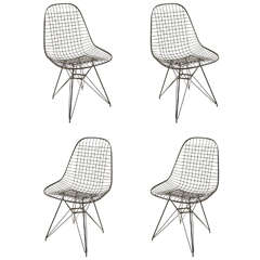 Set of Four Herman Miller Eames Wire Chairs