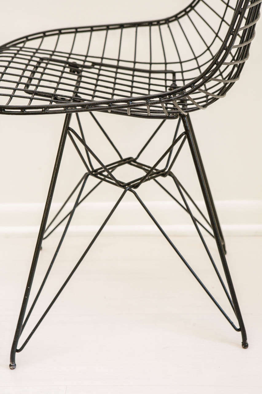 Chrome Set of Four Herman Miller Eames Wire Chairs