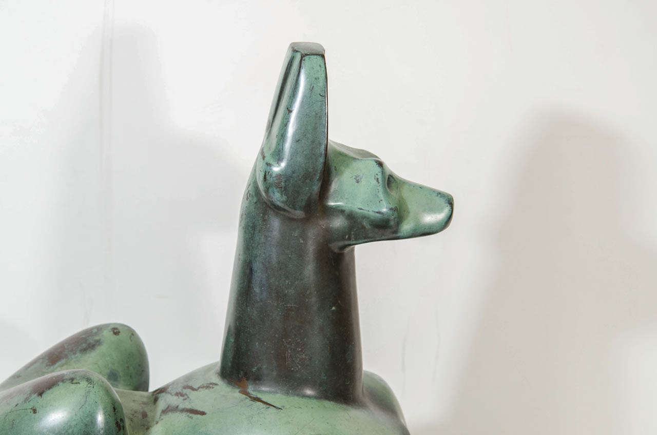 Art-Déco-Bronze-Skulptur des Anubis von Roman Bronze Works (20. Jahrhundert) im Angebot