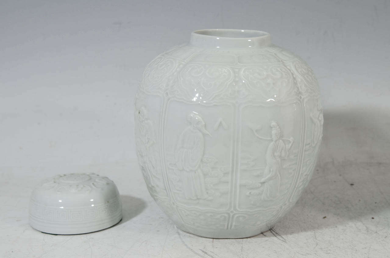 A 19th Century Pair of Blanc de Chine Porcelain Ginger Jars 4