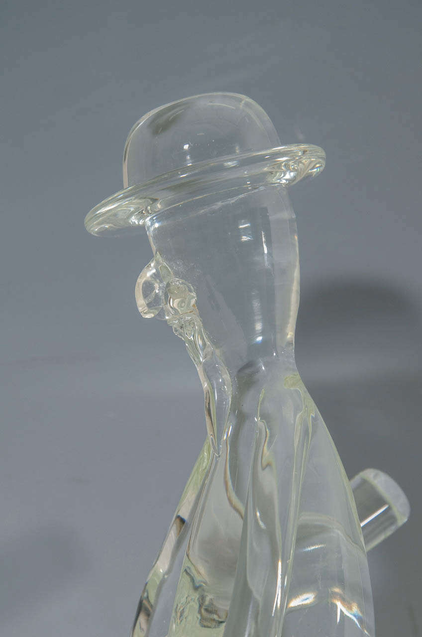 20th Century Mid Century Murano Glass Sculpture of Man on Horse Holding a Sword
