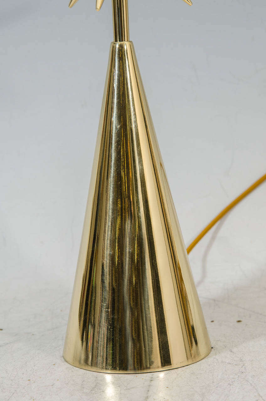 mid century brass table lamp