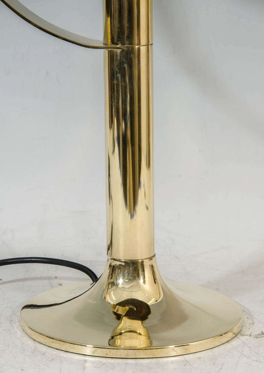 Mid-Century Modern Mid Century Solid Brass Table Lamp w/Adjustable Sliding Brass Shade