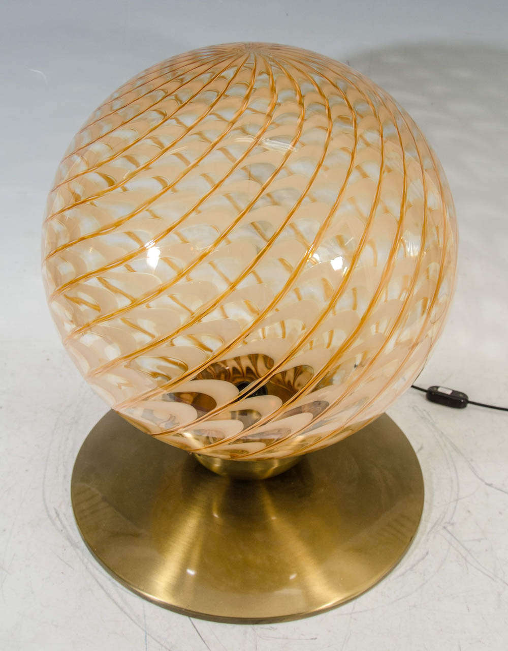 Mid Century Italian Blown Glass Globe Table Lamp or Pendant