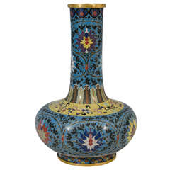 Antique A 19th Century Large Chinese Cloisonne Vase