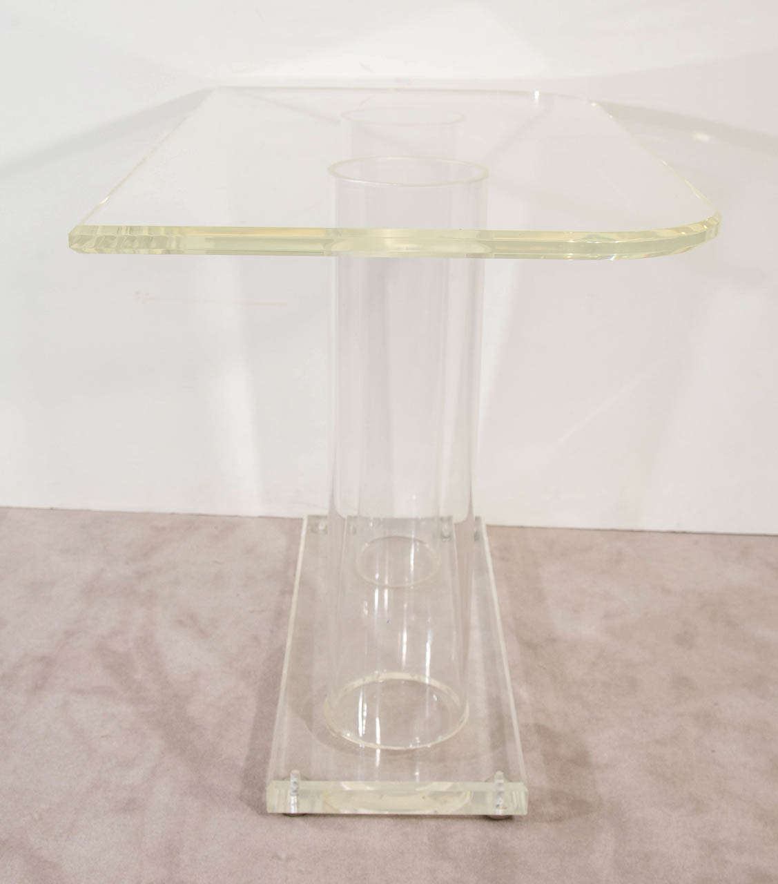 A Mid Century Pair of Lucite Console Tables 2