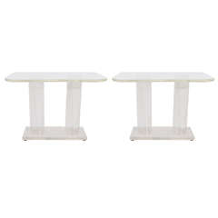 A Mid Century Pair of Lucite Console Tables