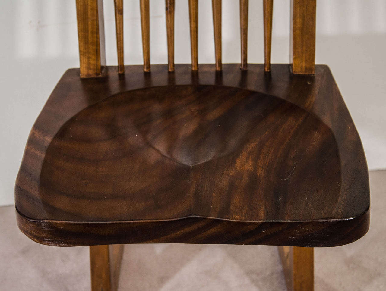 Beautiful Suite of Four Conoid Dining Chairs Designed after George Nakashima In Excellent Condition In Mount Penn, PA