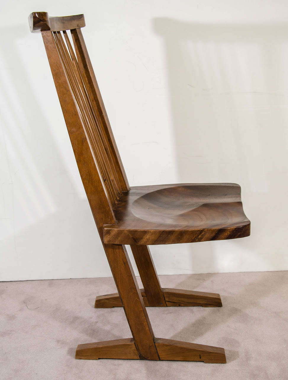 20th Century Beautiful Suite of Four Conoid Dining Chairs Designed after George Nakashima