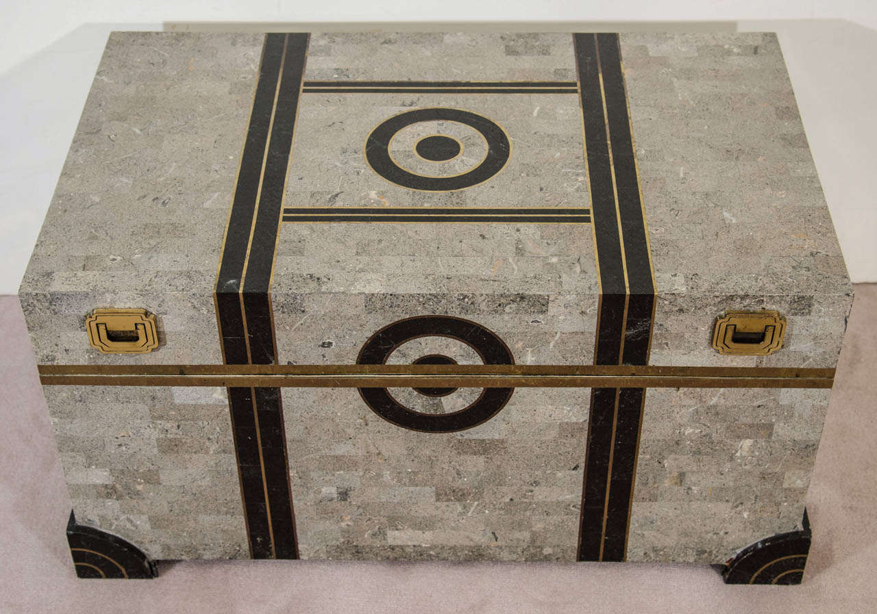 Late 20th Century Robert Marcius Tessellated Stone Trunk for Casa Bique