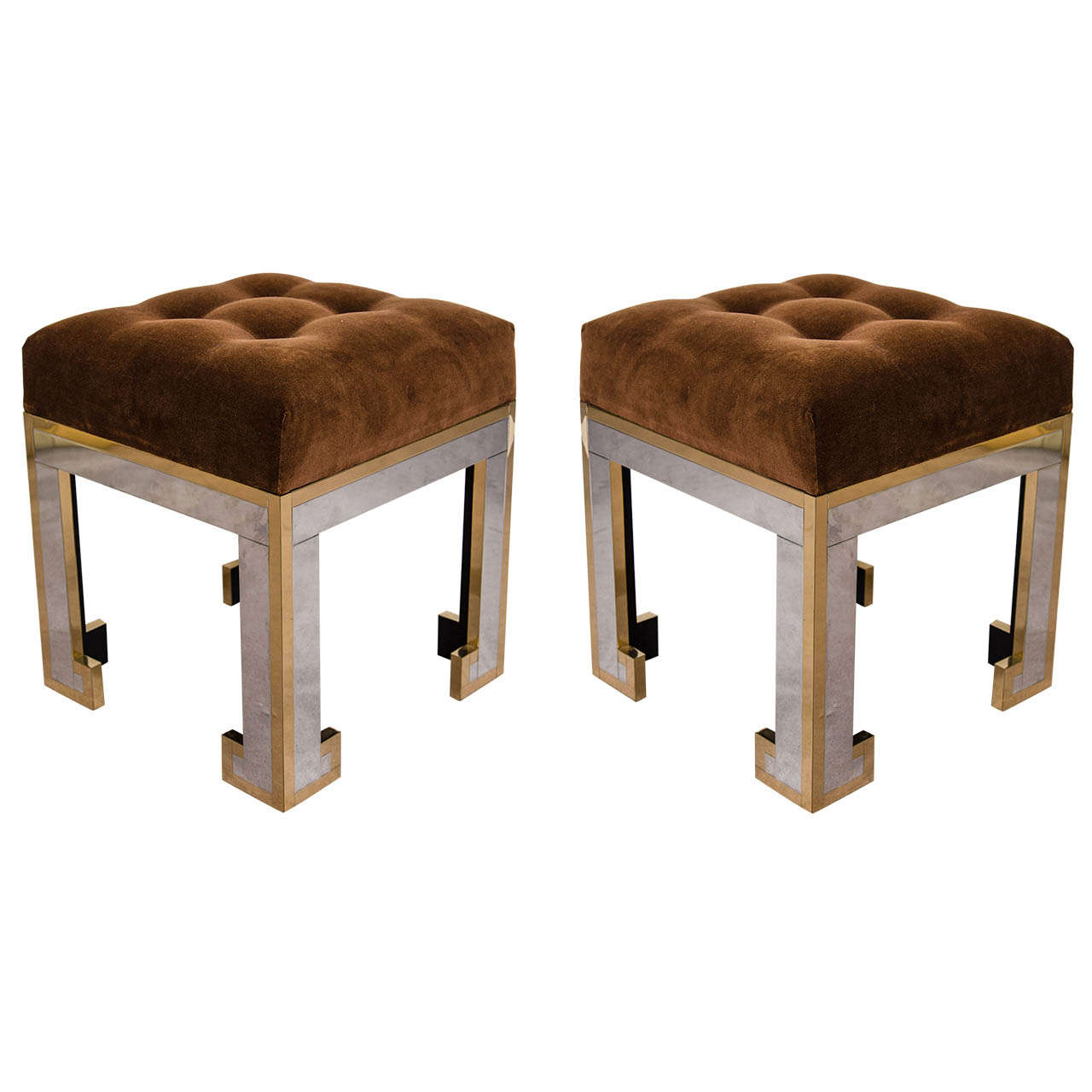 A Mid Century Pair of Paul Evans Cityscape Stools