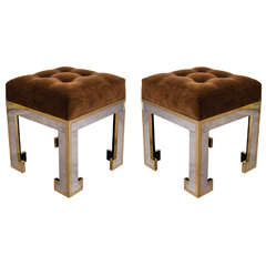 A Mid Century Pair of Paul Evans Cityscape Stools