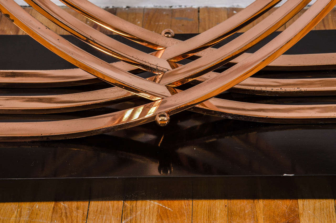 Spectacular Copper Modernist Art Deco Console/Dining Table In Excellent Condition For Sale In Mount Penn, PA