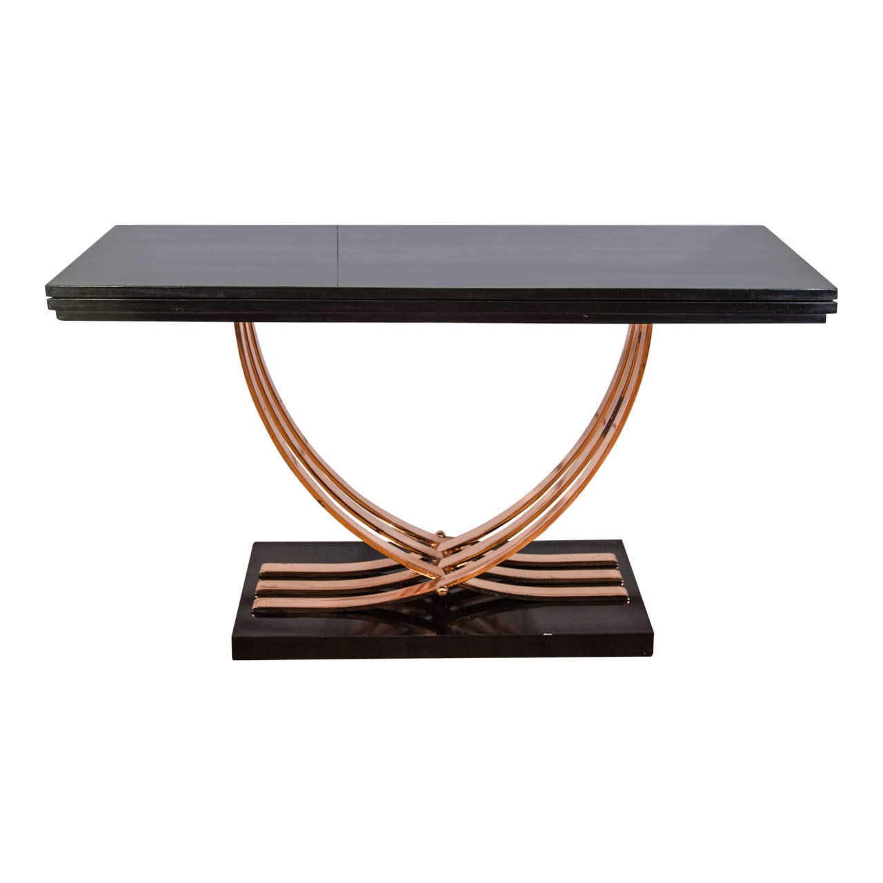  Spectacular Copper Modernist Art Deco Console/Dining Table For Sale
