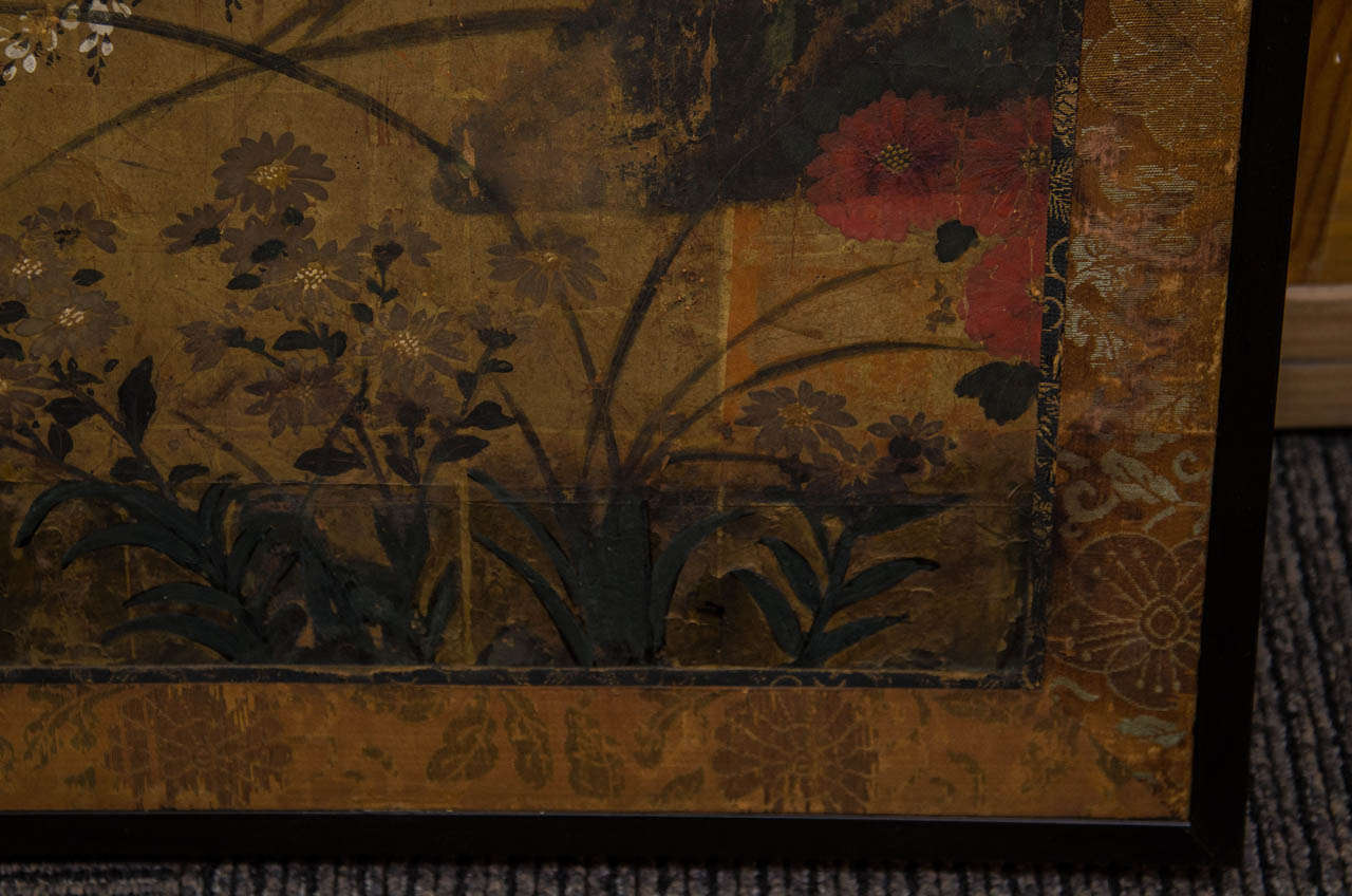 A Late Momoyama Period Floral Japanese Screen 1