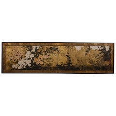 A Late Momoyama Period Floral Japanese Screen