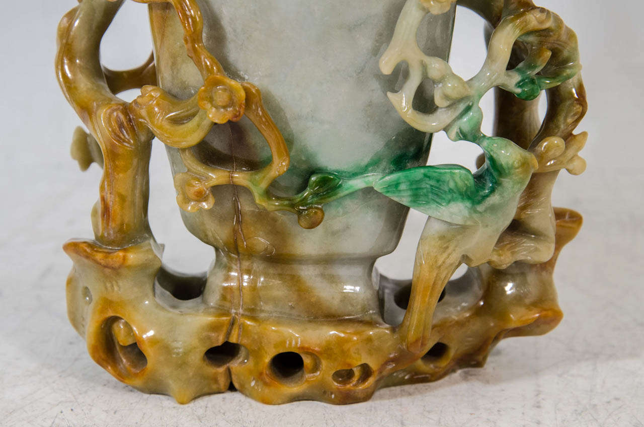 A Late Qing Dynasty Three-Color Jadeite Vase at 1stdibs