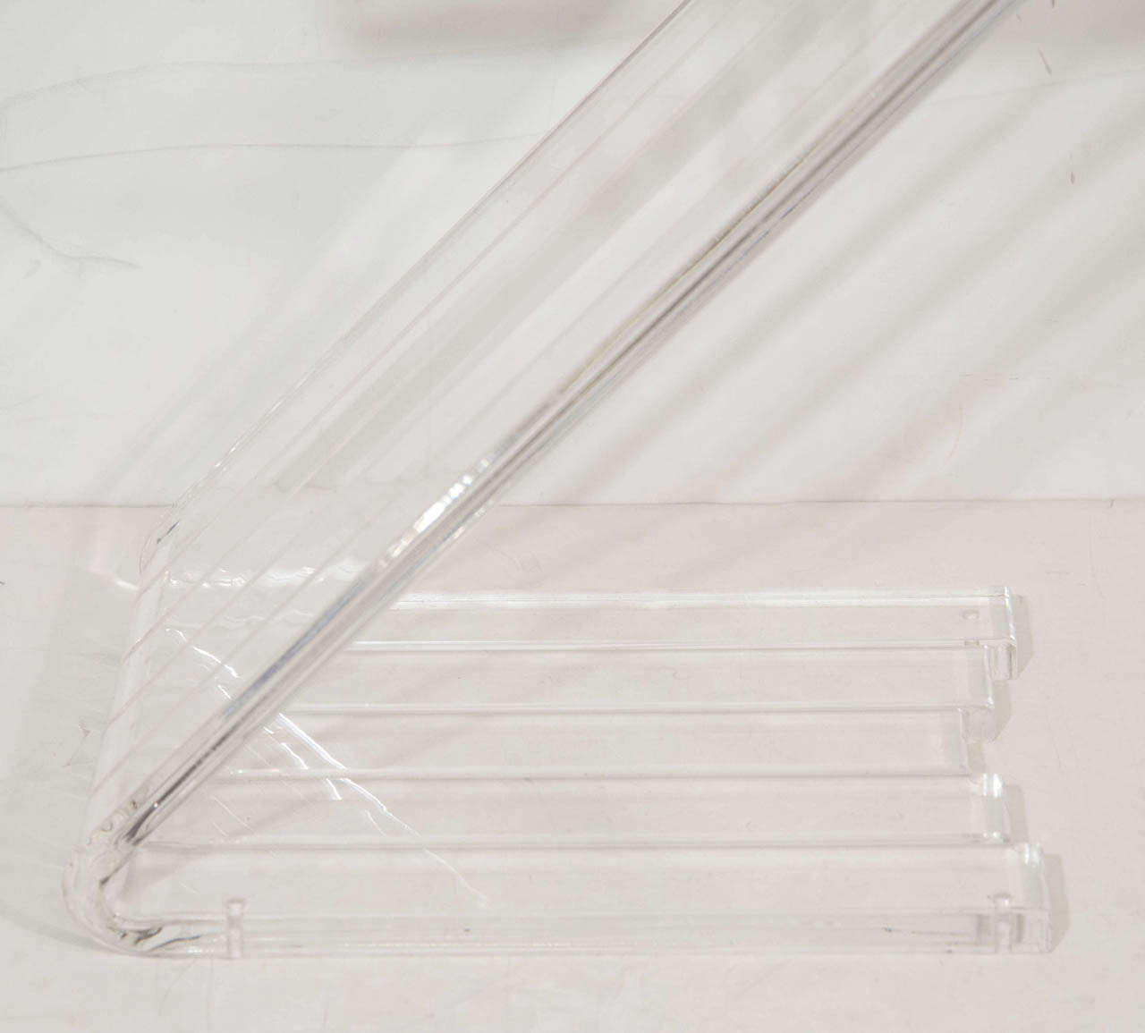 A Mid Century Thick Lucite Z Shaped End Table at 1stDibs