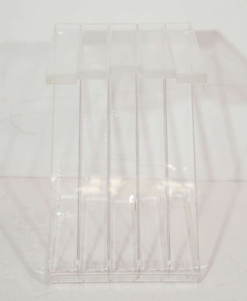 A Mid Century Thick Lucite Z Shaped End Table at 1stDibs