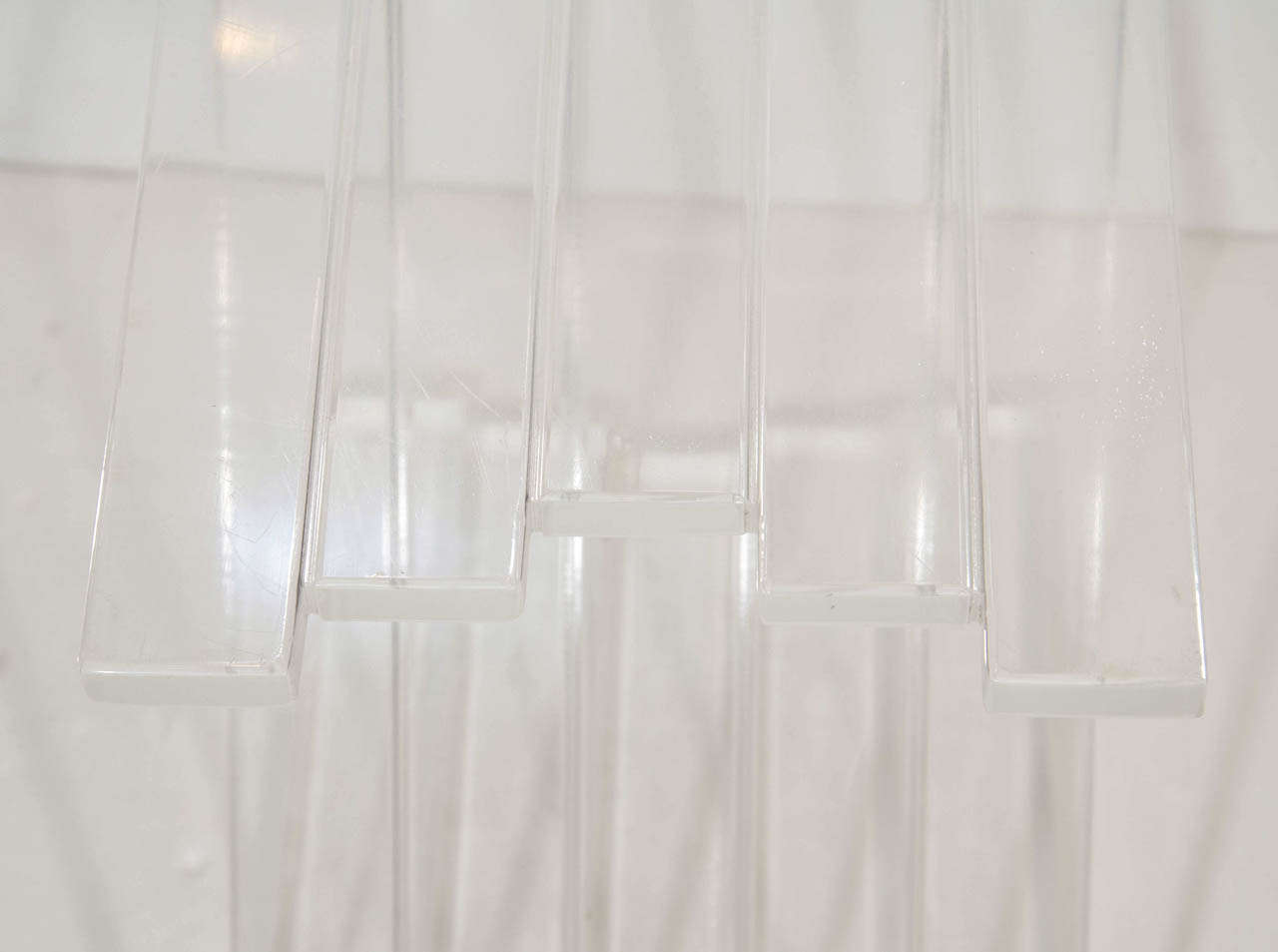 A Mid Century Thick Lucite Z Shaped End Table at 1stDibs