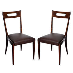 Pair of Sculptural Side Chairs by Guglielmo Ulrich