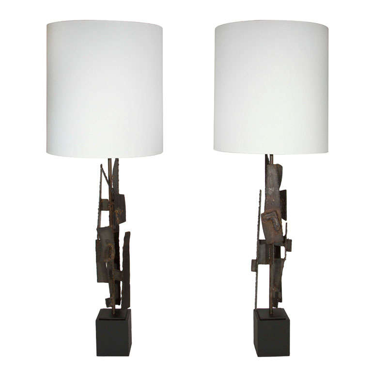 Pair of Brutalist Table Lamps