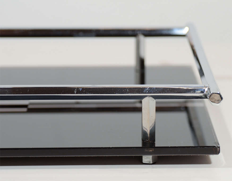 Art Deco Jazz Age Reverse silvered and Vitrolite Tray 1