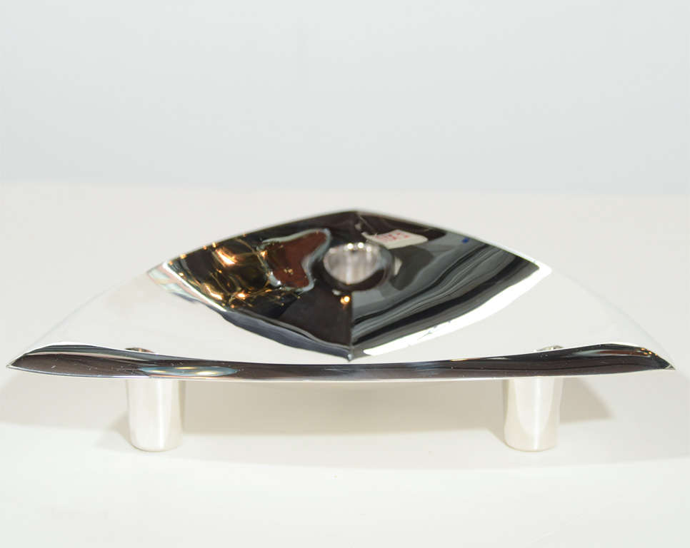 American Sophisticated Mid-Century Modernist Tiffany & Co Sterling Silver Candleholder