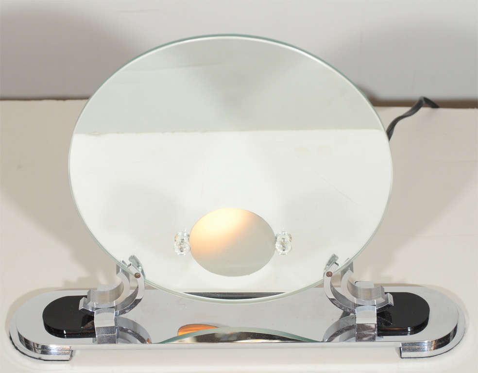 Rare Art Deco Light Up Vanity Mirror in the Manner of Deskey 1