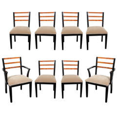 Set of 8 Art Deco Machine Age Dining Chairs by Donald Deskey
