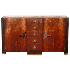Spectacular Art Deco Sideboard with Machine Age Pulls.