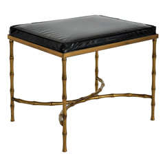 Brass faux bamboo stool
