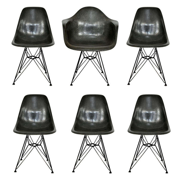 6 Charles Eames shell chairs