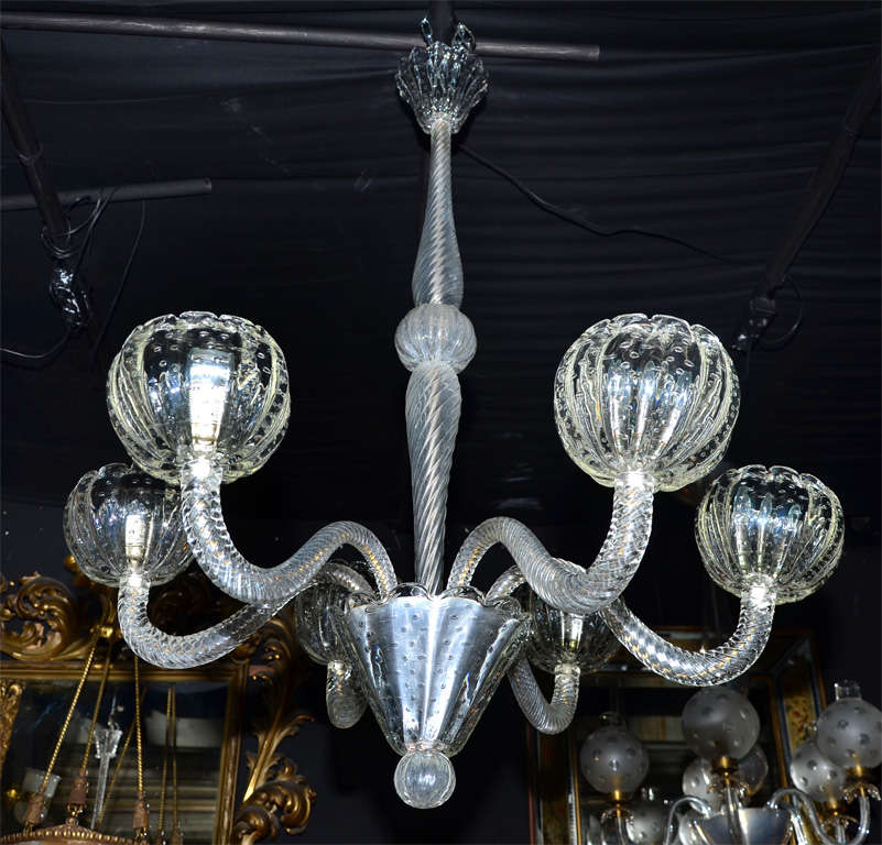 1940's Murano Glass Chandelier by Barovier