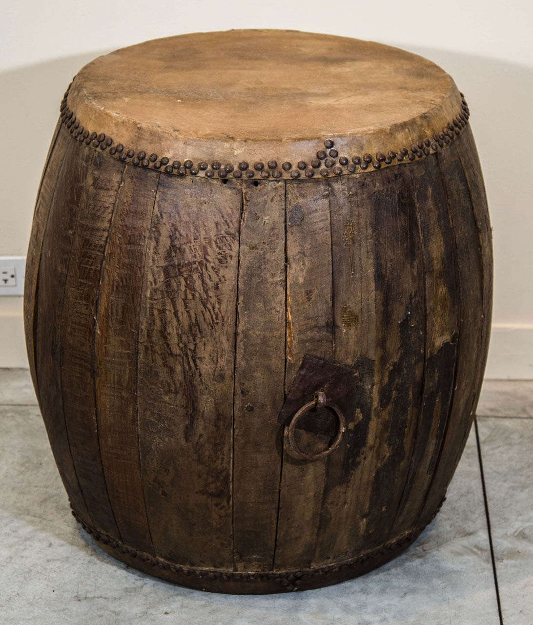 Large Weathered Drum circa 1850 1