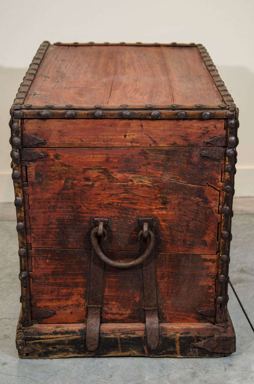 Elm 19th Century Wardrobe Trunk