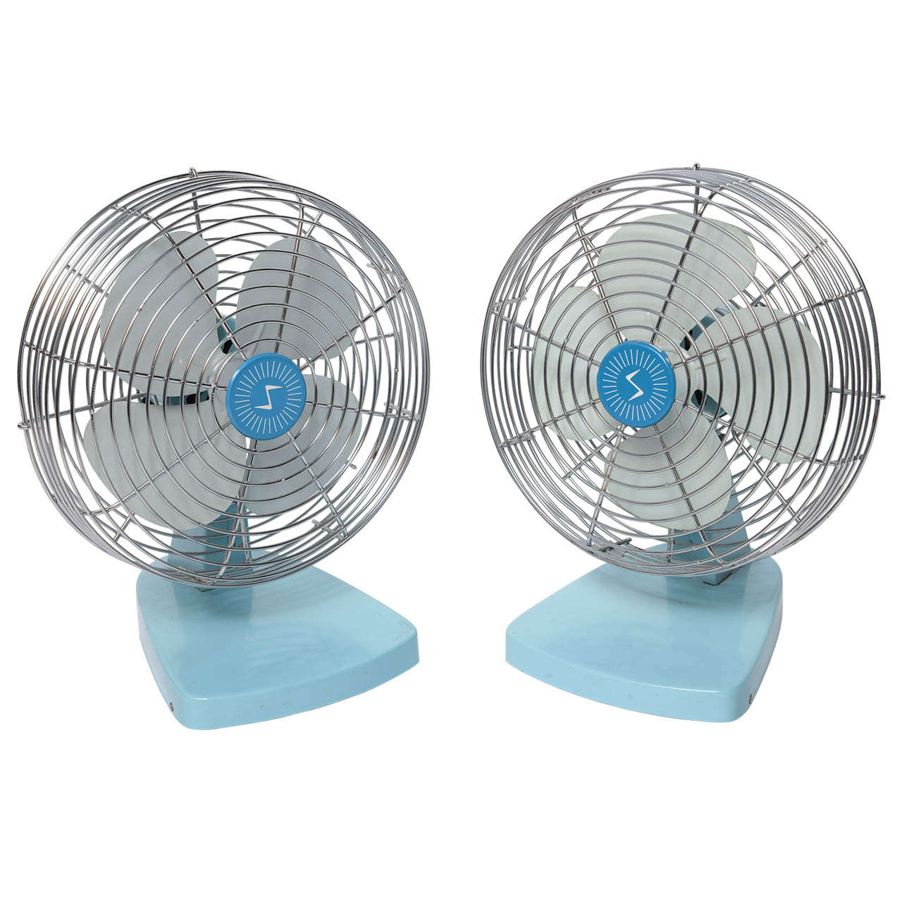 1950s Pair of Metal Turquoise Fan by Superior Electric Products Corp.