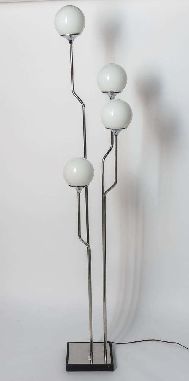 Midcentury Chrome Glass Globes Floor Lamp at 1stDibs mid century chrome floor lamp, mid