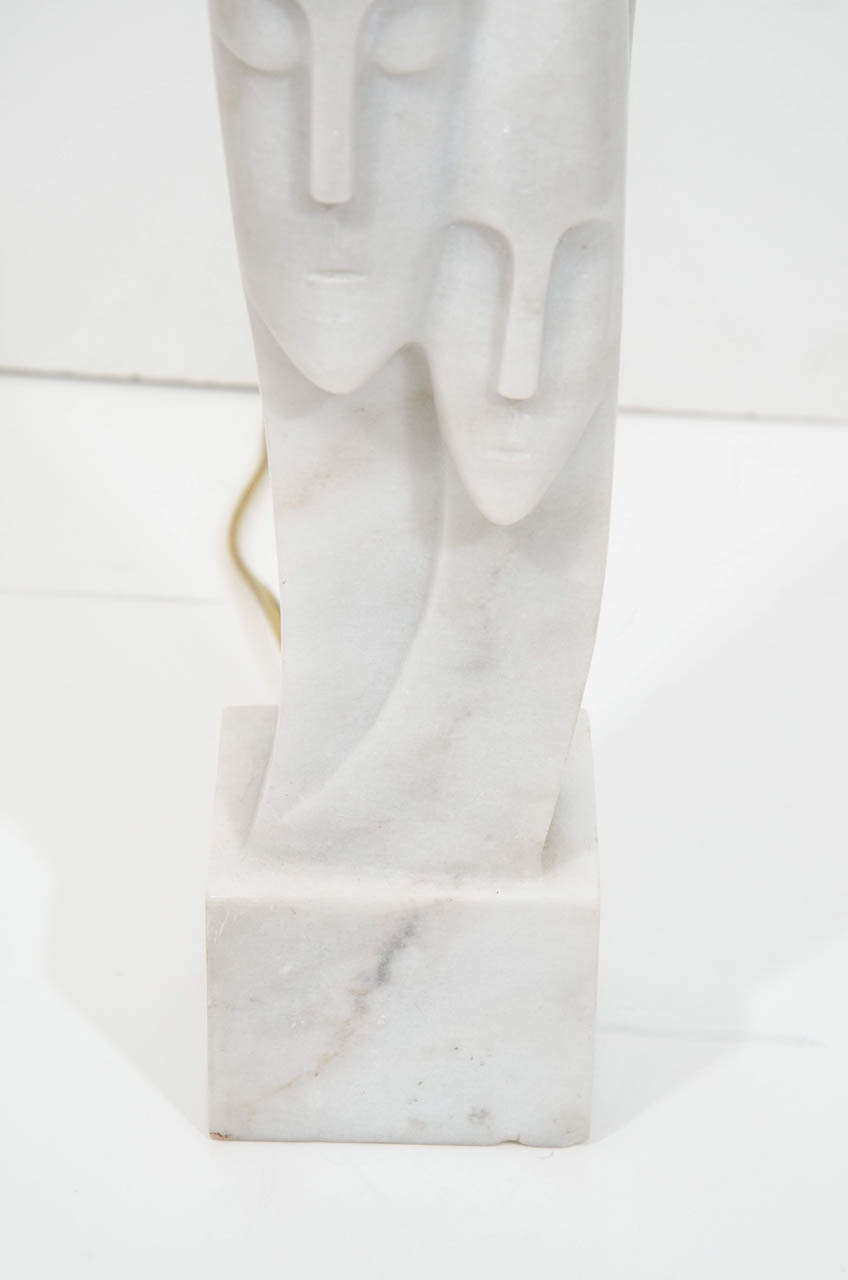 Art Deco Deco Marble Figural Lamp