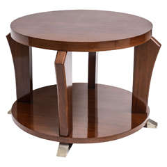 Art Deco Mahogany and Nickel Table, France