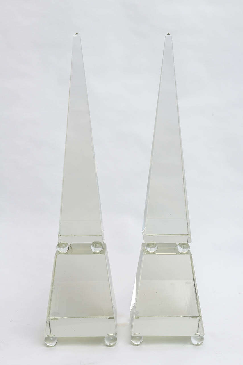 Mid-Century Modern Fine Pair of Monumental Murano Glass Obelisks by Alberto Dona For Sale