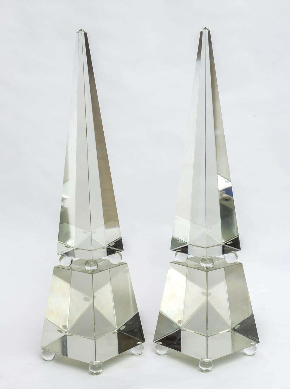 Mid-20th Century Fine Pair of Monumental Murano Glass Obelisks by Alberto Dona For Sale