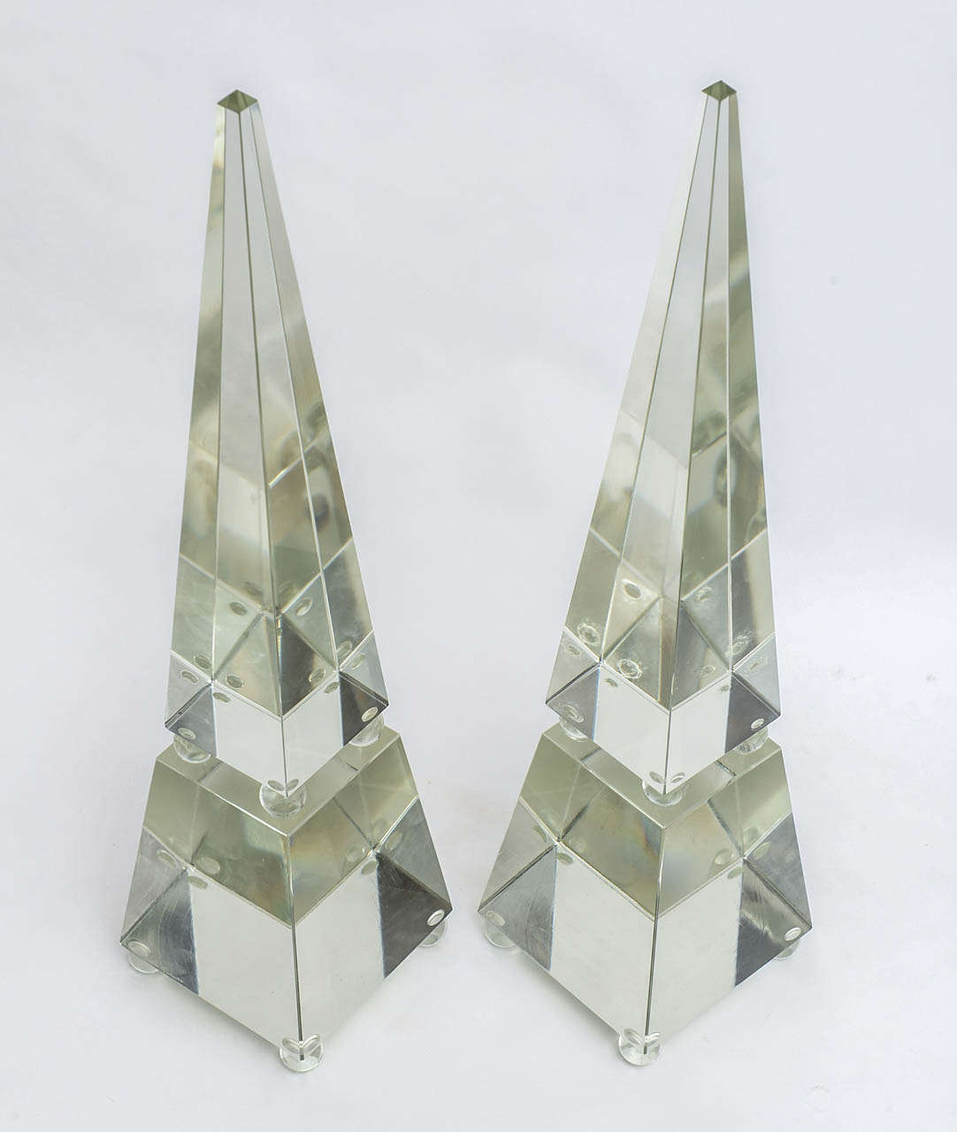 Fine Pair of Monumental Murano Glass Obelisks by Alberto Dona For Sale 1