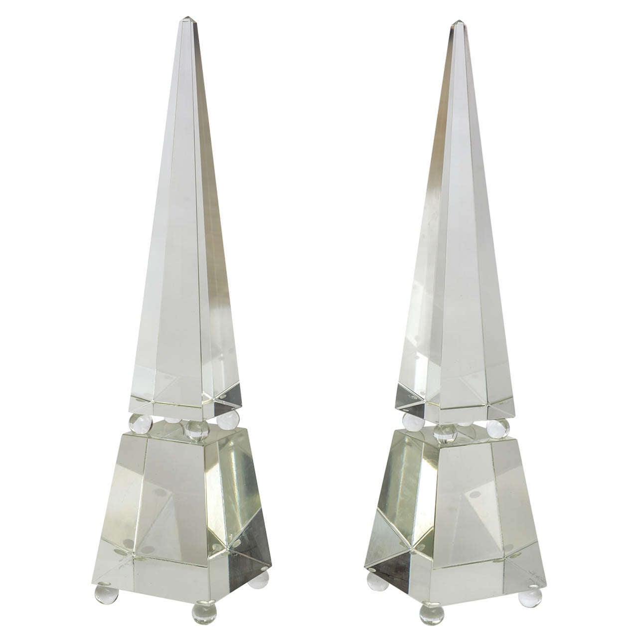 Fine Pair of Monumental Murano Glass Obelisks by Alberto Dona For Sale