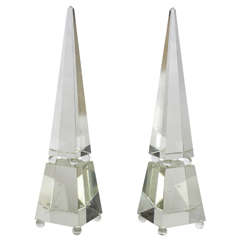Fine Pair of Monumental Murano Glass Obelisks by Alberto Dona