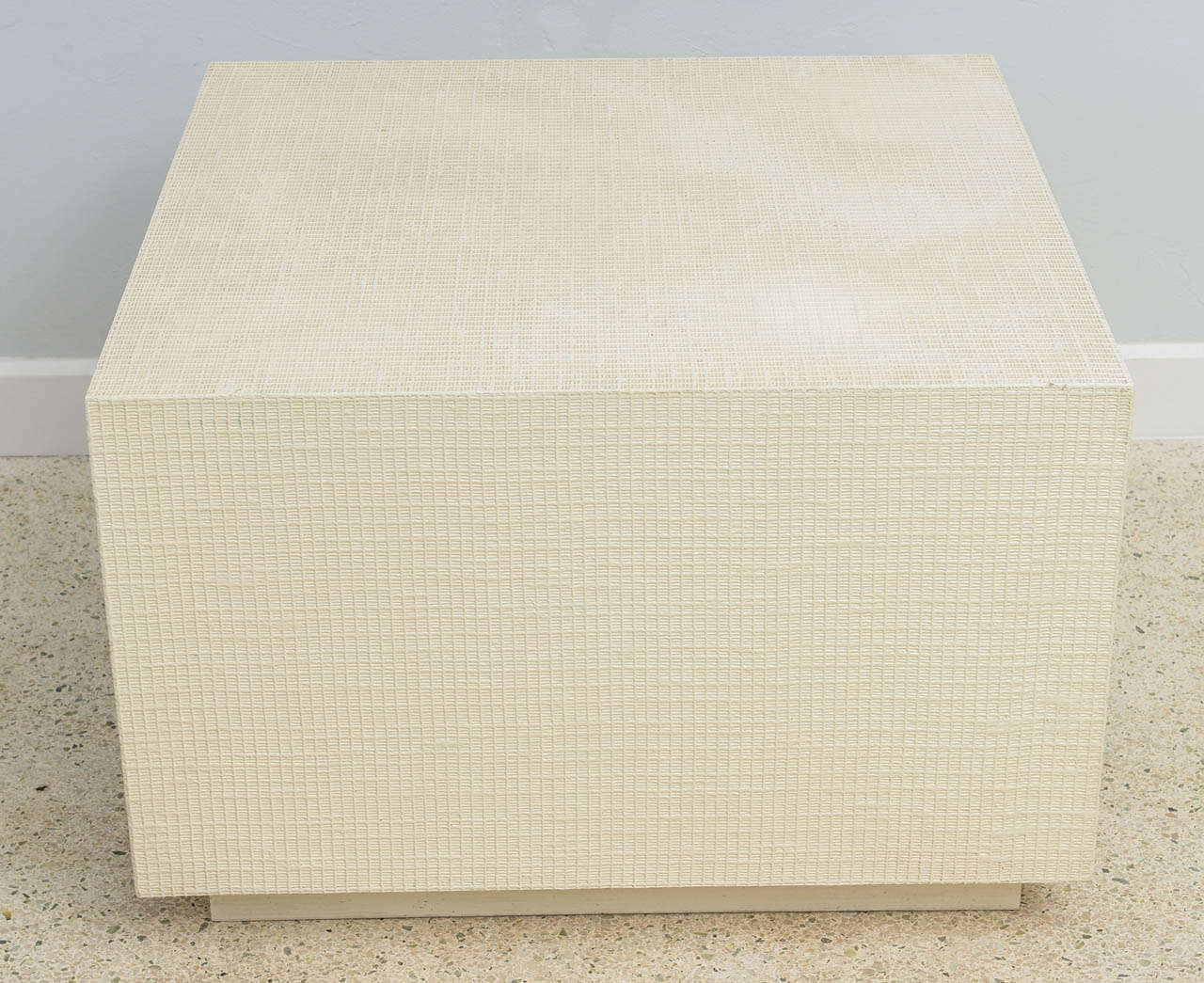 Mid-Century Modern An American Modern White Murano Linen Low Table, Karl Springer