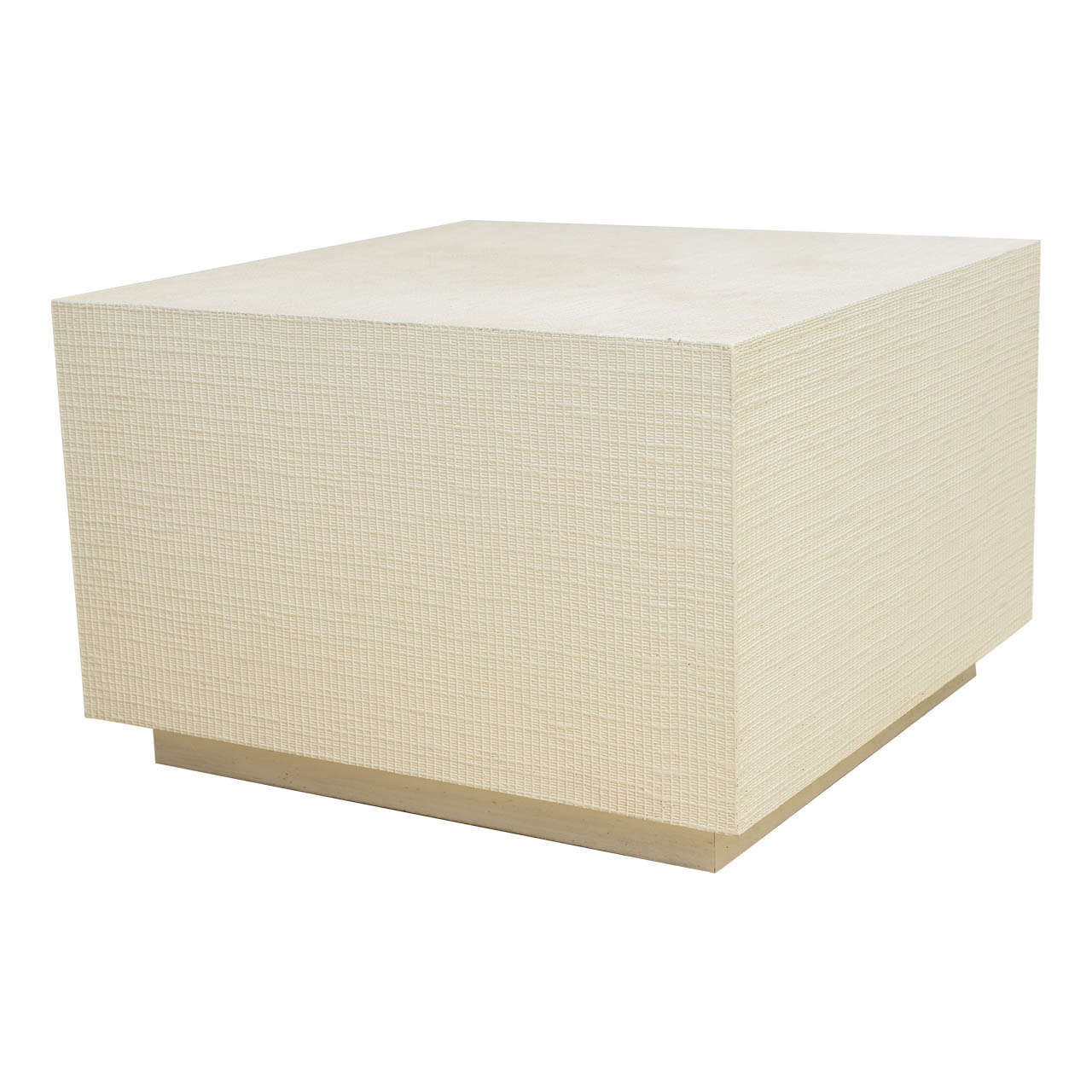 An American Modern White Murano Linen Low Table, Karl Springer